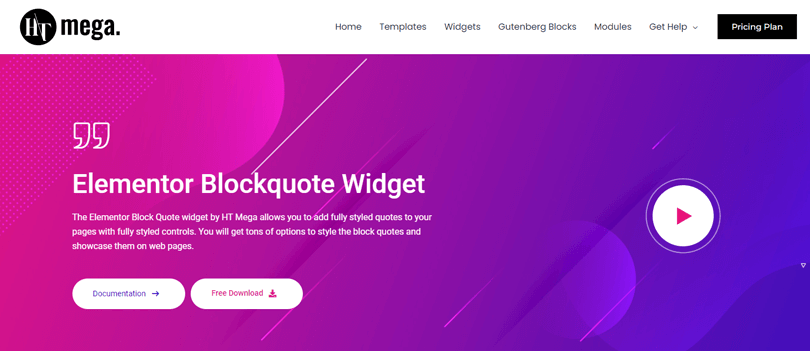 HT Mega Elementor Blockquote Widget