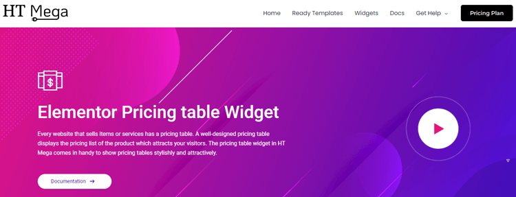 HT Mega Elementor Pricing Table Plugin