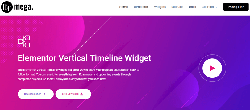 HT Mega Elementor Vertical Timeline Widget