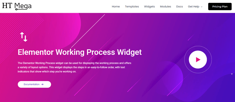 HT Mega Elementor Working Process Widget